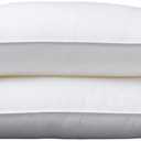 Amazon Basics Down Alternative Pillows for Stomach and Back Sleepers, Soft Density, Standard, Pack of 2, White, 26 in L x 20 in W