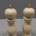 BILL.F Salt and Pepper Grinder Wooden Pepper Mill Grinder White Salt Pepper Shakers Set of 2 with Adjustable Ceramic Rotor- 7 Inch