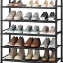 STO STO 5-Tier Shoe Rack with Sturdy Mesh Shelves, Heavy Duty Metal Shoe Organizer for Entryway, Closet, Garage, Front Door, Holds 15 Pairs, Free Standing Shoe Storage Shelf, Adjustable Feet, Black