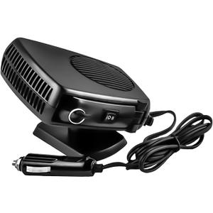 Portable 12v Heater, 200W Fast Heating Fan, Plug into Cigarette Lighter 360 Degree Rotation for Car Windshield, Defroster Defogger Car Heater, Balck
