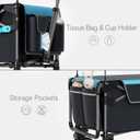 EVER ADVANCED Wagon Stroller for 2 Kids, Compact One-Step Fold Stroller Wagon with Adjustable Push/Pull Handles, Folding Wagon for Travel, Park & Beach, Includes Removable UV Canopy, Blue