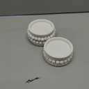 NIKKY HOME Farmhouse Beaded Wooden Candle Holders Set of 2, Rusitc Solid Wood Pillar Candlesticks Pedestal, Fireplace Mantle Table Centerpiece Decor, Distressed White