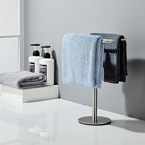 Brushed Nickel Hand Towel Holder Stand, Free-Standing Towel Rack, SUS304 Stainless Steel Towel Bar Rack Stand, Tower Bar for Bathroom Kitchen Vanity Countertop…