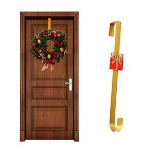 15'' Wreath Hanger, Heavy Duty Wreath Door Hanger for Front Door, Metal Gold