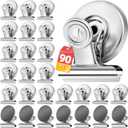 VNDUEEY 90 Pack Fridge Magnets Refrigerator Magnets, Magnet Clips for Whiteboard, Magnetic Paper Clip Dispenser Holder for Desk, Kitchen, School, Office (Silver)
