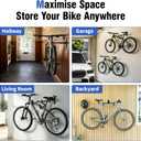 Bike Wall Mount Hanger, Horizontal Bike Rack garage,Cycling Wall Mounted Holder Hook- Heavy-Duty Adjustable Bike Wall Hanger for Road, Mountain and Hybrid Bikes in Garage Apartment & Home