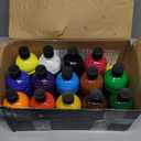 Nicpro 14 Colors Large Bulk Acrylic Paint Set (16.9 oz,500 ml) Rich Art Painting Supplies, Non Toxic for Multi Surface Rock Canvas Wood Ceramic Leather Fabric Craft for Adult with Color Wheel