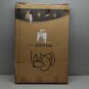 Full Metal Freestanding Dog Gate with Door, 32''Height Foldable Pet Dog Fence for Indoor & Outdoor, 2 Panels Extra Wide Free Standing TallDog Gates for Doorways,House,Stairs,Porch,Deck,Yard (White)