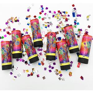 Confetti Poppers Cannons for Wedding Birthday Graduation Baby Shower Kids Fun Party Supplies Decorations and Favors (Colorful)