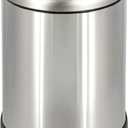 Glad Small Trash Can, 1.2 Gallon | Round Stainless Steel Garbage Bin with Soft Close Lid & Step Foot Pedal | Metal Waste Basket with Removable Inner Bucket, Stainless, 8 x 9.5 x 12 inches