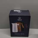 WOLFF - Thermal Coffee Carafe - 34oz / 1L Insulated Plastic Exterior Carafe for Hot or Cold Drinks - Leakproof Coffee and Tea Dispenser with Wood-like Handle and Glass Liner - Black, 34floz/1L