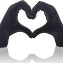 DOVDOV Black Heart Hand Sculpture, Heart Hand Statue Home Decor Aesthetics, Suitable for Bookshelf Console Table Office Entrance Decoration Bohemian Wedding Decoration and Small Ornaments.