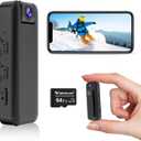 VSTARCAM 2K Mini Body Camera with Audio & Video Recording, Battery Powered POV Cam with 64G Card, Wearable Personal Portable Cameras Recorder DV, 180Lens Rotatable with IR Night Vision for Security