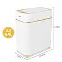 Pukomc 2.3 Gallon / 9L Automatic Adsorption Sensor Trash Can, White Gold Motion Sensor Garbage Bin with Suction, Slim Fashionable Design for Kitchen, Bathroom, Office & Small Space