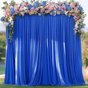 30x10FT Wrinkle Free Royal Blue Backdrop Curtains for Parties Blue Curtain Backdrop for Baby Shower Soft Backdrop Drapes for Birthday Party Photography Stage Background Home Decor 5ft x 10ft, 6 Panels