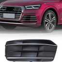 XQSMWF Front Bumper Fog Light Grille Chrome Bezel Insert Left Driver Side Compatible With Audi Q5 2018-2020# 80A807679DRU6 80A807245