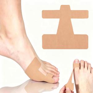 60PCS PreCut Bunion Corrector Kinesiology Tape Elastic, Breathable & Hypoallergenic Latex-Free Toe Support Strips, Waterproof Adhesive Foot Support Patch for Hallux Valgus Correction(Skin color 60PCS)