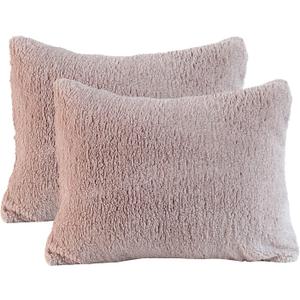 Reafort New Ultra Soft Sherpa Pillowcases Pillow Covers Standard Size 20"x26" Pack of 2 with Zipper Closure (Taupe, 20x26 Standard Sham) (20x26 Standard Sham, Taupe)