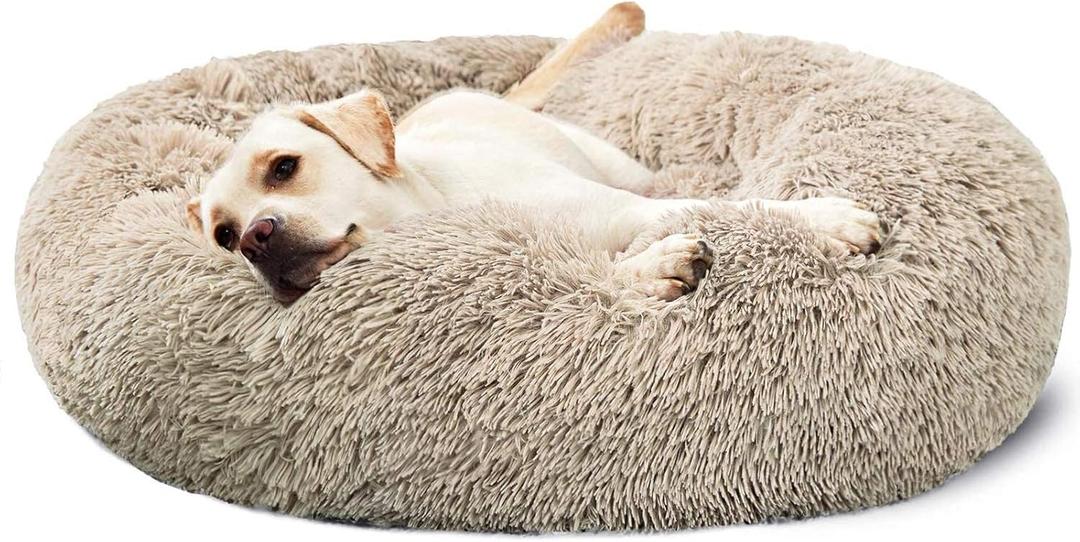 Hachikitty Calming Donut Cuddler Dog Bed, Large, 30'' (Taupe) Hachikitty Calming Donut Cuddler Dog Bed, Large, 30'' (Taupe)