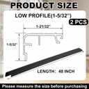 Pangda 2 Pcs 48 L Fixed Vinyl Sill Cap 1-5/32 Inches High Exterior Door Threshold Seal Replacement for Residential Door Trim-to-fit Fixed Vinyl Sill for Residential Entry Waterproof(Black)
