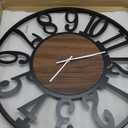 1st owned Large Wall Clock for Living Room Decor- 24" Decorative Antique Silent Non Ticking,Battery Operated,Black Metal,Wood Clocks for Farmhouse,Dining Room,Bedroom,Kitchen - Arabic Numerals