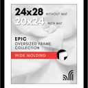 Americanflat 24x28 Picture Frame with Polished Plexiglass - Use as 20x24 Frame with Mat or Display 24x28 Photo Without Mat - Epic Collection - Wide Picture Frames for Wall Display - Black