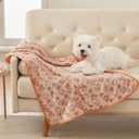 Luciphia 1 Pack 3 Blankets Super Soft Fluffy Premium Fleece Pet Blanket Flannel Throw for Dog Puppy Cat Paw Brown/Pink/White Medium(30x20 inch)