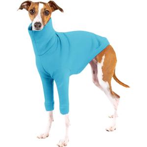 Dog Fleece Sweater Turtleneck Long Sleeve Pullover Sweatshirt Warm Puppy Clothes for Small Dogs (Dark Blue)