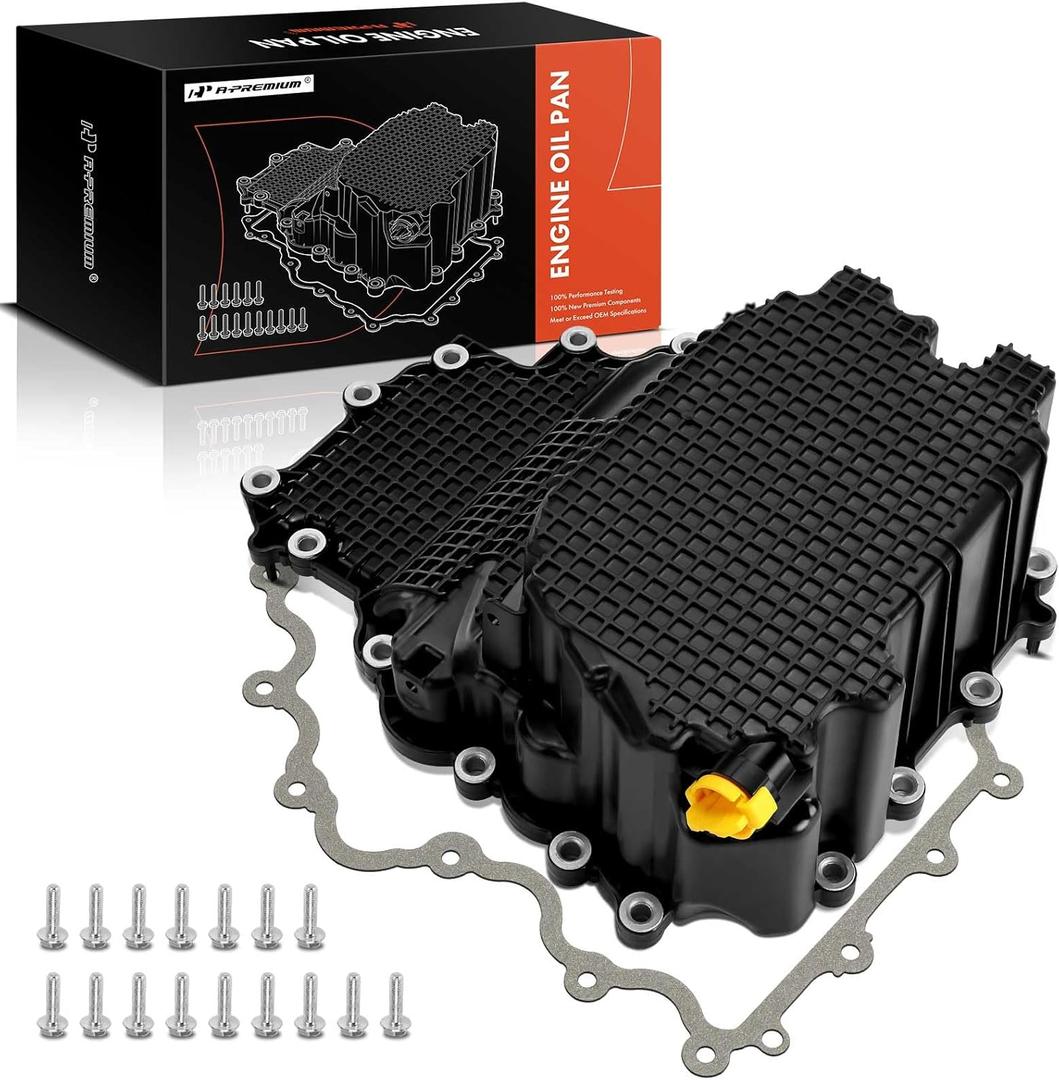 A-Premium Engine Oil Pan w/Gasket & Bolt Kit Compatible with Ford F150 2017-2019 3.5L, F150 2018 3.3L, Expedition 2018-2019 3.5L & Lincoln Navigator 2018 3.5L - Replace Part HL3Z-6675-A