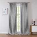 Kayne Studio Pinch Pleat Blackout Curtains, Back Tab Design with 9 Hooks for Bedroom Nursery, Thermal Insulated Linen Textured Drapes Window Treatments for Track Systems,40" Wx108 L 1 Panel, Grey