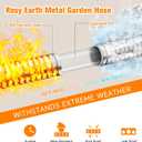 Rosy Earth Expandable Metal Garden Hose 50 FT - 304 Stainless Steel Water Hose 50 FT - Lightweight non Kinking Flexible Garden Hose, no Bite