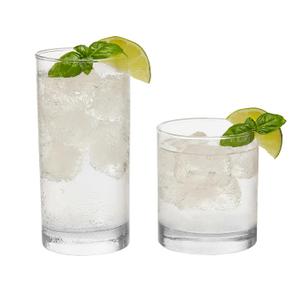 Libbey Province Tumbler and Rocks Glass Set, Elegant Drinkware Glasses Set, Tall Drinking Glasses with Modern Lines, Drinking Glasses Set of 16 (16 Piece Assortment)