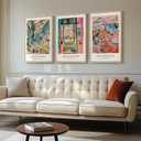 Framed Matisse Wall Art, 3 Piece Large Canvas Abstract Art Prints for Living Room, Henri Matisse Famous Landscape Painting Picture - Total Size 30x60, 20"W x 30" H x 3Pcs