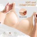 Seamless Wireless Bra for Women with Support - No Underwire Full Coverage Push Up Bras (M)