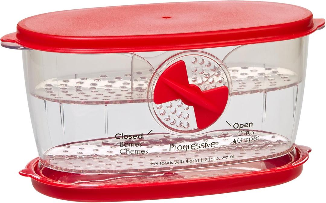 PrepSolutions Berry Keeper, Red  Freshness-Enhancing Storage for Berries and Small Fruits (2 Cup)