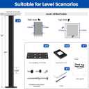 Muzata 4Pack Black Cable Railing Post 36 Inch 36"x2"x2" Level Drilled Surface Mount T304 Stainless Steel Cable Railing System Kit Indoor Outdoor with Paper User Guide PS02 BH4S