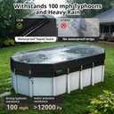 QH.HOME 550D 16x32 Ft Oval Winter Pool Cover Tear Resistant Thick Fabric