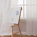 Chyhomenyc Ivory Sheer Curtains 96 Inch Length 2 Panels Set, Elegant Light Filtering Voile Window Treatment Drapes for Living Room Bedroom, 42W x 96L Inches, Set of 2, Ivory