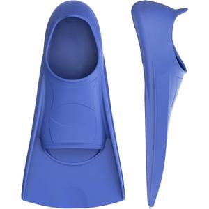 Gintenco Swim Fins, Kids Swim Training Fins for Lap Swimming, Travel Size Flippers with Mesh Bag, Silicone Swimming Fins for Kids Teens Adults Women Men (L(US Men 6-7.5/ US Women 7-8.5), lightblue)