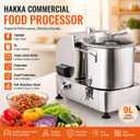 Hakka Commercial Food Processor, 1800W Electric Vegetable Cutter Heavy-Duty Veggie Chopper with Limitless Speed Control & Patented S/S Blade – 9L Capacity for Chopping Vegetable, Fruit, Bread & Meat