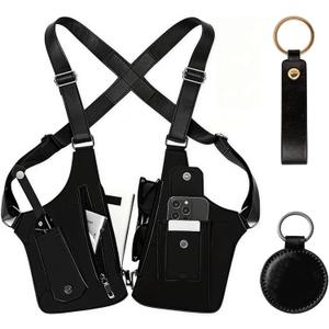Double Shoulder Armpit Bag, Premium Leather Adjustable Underarm Shoulder Bag with Adjustable Strap Anti Theft Pickpocke