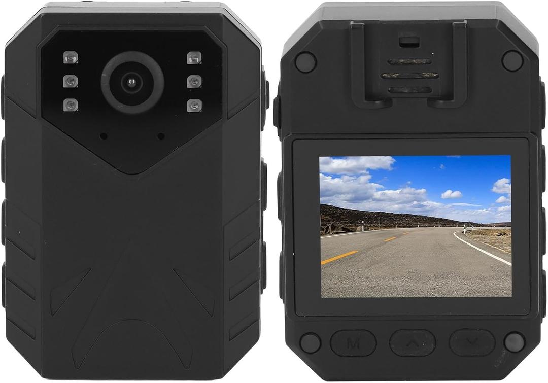 Yunseity 4K Body Camera, Body Worn Camera Law Enforcement Camera with 2 Inch TFT Color Screen, Night VisionVideo Recorder with Motion Detection, Time Lapse Photography for Security Guards