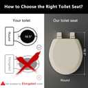 Angol Shiold Slow Close Wood Toilet Seat（Biscuit, Round 16.5''）