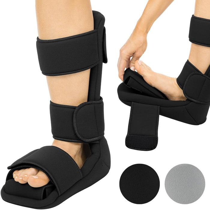 Vive Plantar Fasciitis Night Splint Plus Trigger Point Spike Ball Soft Leg Brace Support Orthopedic Sleeping Immobilizer Stretch Boot Heel Spur Foot Pain Achilles Inflammation Soreness Relief X-Large, 1 Pack