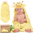 KeaBabies Hooded Baby Towel for Newborn - Viscose Derived from Bamboo Large Baby Bath Towels with Hood for Boys, Girls, Toddler, Extra Absorbent & Soft Newborn Bath Essentials (Giraffe, Regular)
