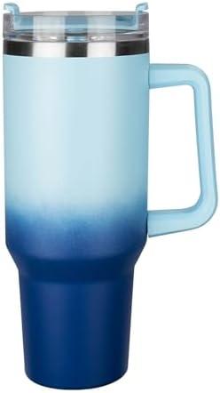 40 oz Insulated Tumbler – Insulated Tumbler with Handle - Enjoy Your Drinks in Style (Gradient Blue)