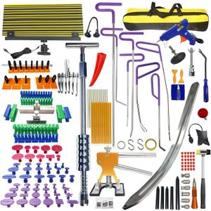 159pcs/Set Auto Body Dent Repair Tools Kit,Big Size Slide Puller&Dent Rods Crowbar,paintless Car Dent Lifter Hail Removal,A Complete Car Dent Repair Tools Set for Professional Car Repair Shop