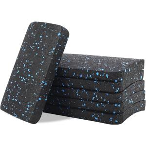 Treadmill Mat Pads, Exercise Equipment Mat with High Density Rubber for Protect Floors 4.7" x 3.2" x 0.55" (6 PCS) Black