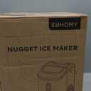 EUHOMY Nugget Ice Maker Countertop with Handle, Ready in 6 Mins, 34lbs Per Day, Removable Top Cover, Auto-Cleaning, Portable Sonic Ice Maker with Basket and Scoop, for Home/Party/RV/Camping (Black)