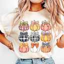 Women's Halloween T-Shirts Pumpkin Graphic Tees Autumn Fall Shirts Loose Casual Short Sleeve Tops (Apricot3, S)
